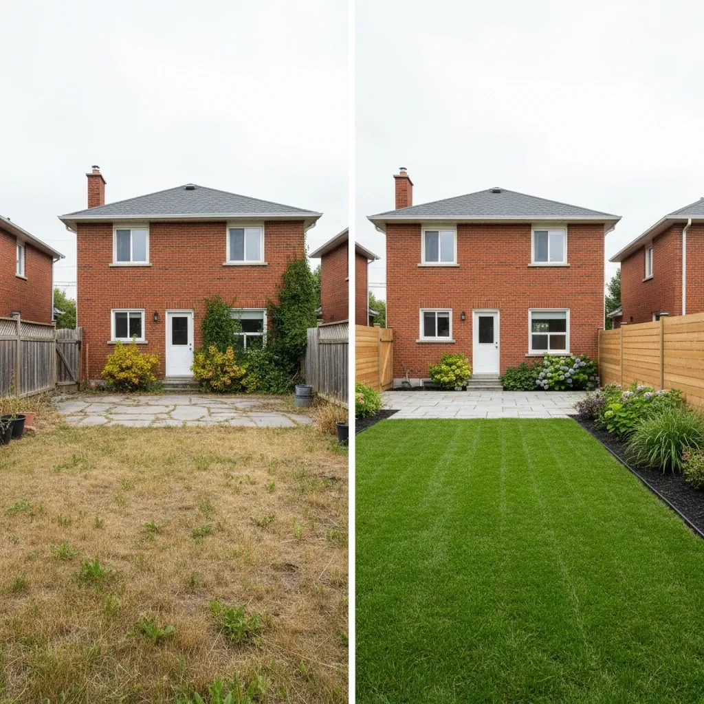 Landscaper transformation - before and after by Elite Landscaping Fredericton in Fredericton